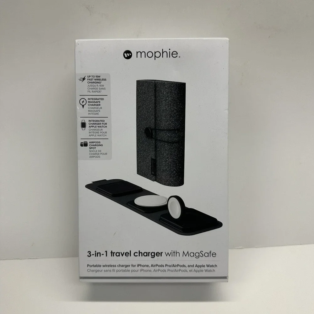 Mophie 3-In-1 Travel Charger with MagSafe For‎ iPhone Apple Watch Airpods New